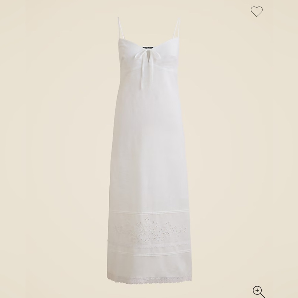 NWT Eyelet midi dress in linen-cotton blend Size Small